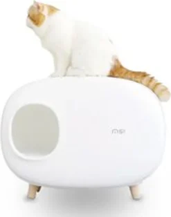 MakeSure Katzentoilette Mit Schublade - Weiß - 60 X 38 X 45 Cm - Design