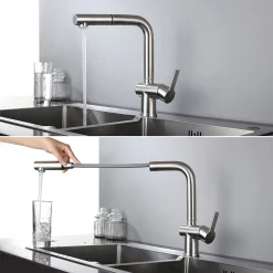 Aihom Wasserhahn Küche Ausziehbar Küchenarmatur 360° Drehbar Armatur Küche Edelstahl Mischbatterie Küche Matt Spültischarmatur Mit Ausziehbar Brause -Garten- & Gewächshäuser Geschäft efd2d5ae43cb7fa8c4cf7ee703e159fc