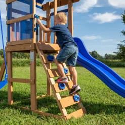 Backyard Discovery Spielturm Aurora Aus Holz | XXL Spielhaus Für Kinder Mit Rutsche, Schaukeln Und Kletterleiter | Stelzenhaus Für Den Garten -Garten- & Gewächshäuser Geschäft effbade16489531dc14958f1bc711dff