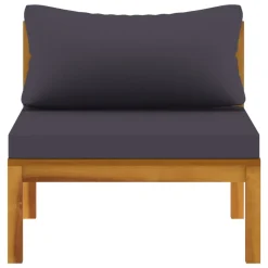 VidaXL 2-tlg. Sofa-Set Mit Dunkelgrauen Kissen Akazie Massivholz -Garten- & Gewächshäuser Geschäft f038525cf880349e86a38b77b883182a