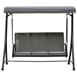 Outsunny 3-Sitzer Hollywoodschaukel, Gartenschaukel Mit Sonnendach, Schaukelbank Mit Ablage, Aluminium, Grau, 196 X 128 X 172 Cm 10 Outsunny 3-Sitzer Hollywoodschaukel, Gartenschaukel Mit Sonnendach, Schaukelbank Mit Ablage, Aluminium, Grau, 196 X 128 X 172 Cm -Garten- & Gewächshäuser Geschäft f13ac255ecaa581d24a6a0531195719d