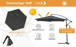Wolketon 3m-3.5m Sonnenschirm Neigbar Ampelschirm Balkonschirm Marktschirm UV40+ Gartenschirm,Grau,3m -Garten- & Gewächshäuser Geschäft f13d38e3bec868b330e0d85592732f75