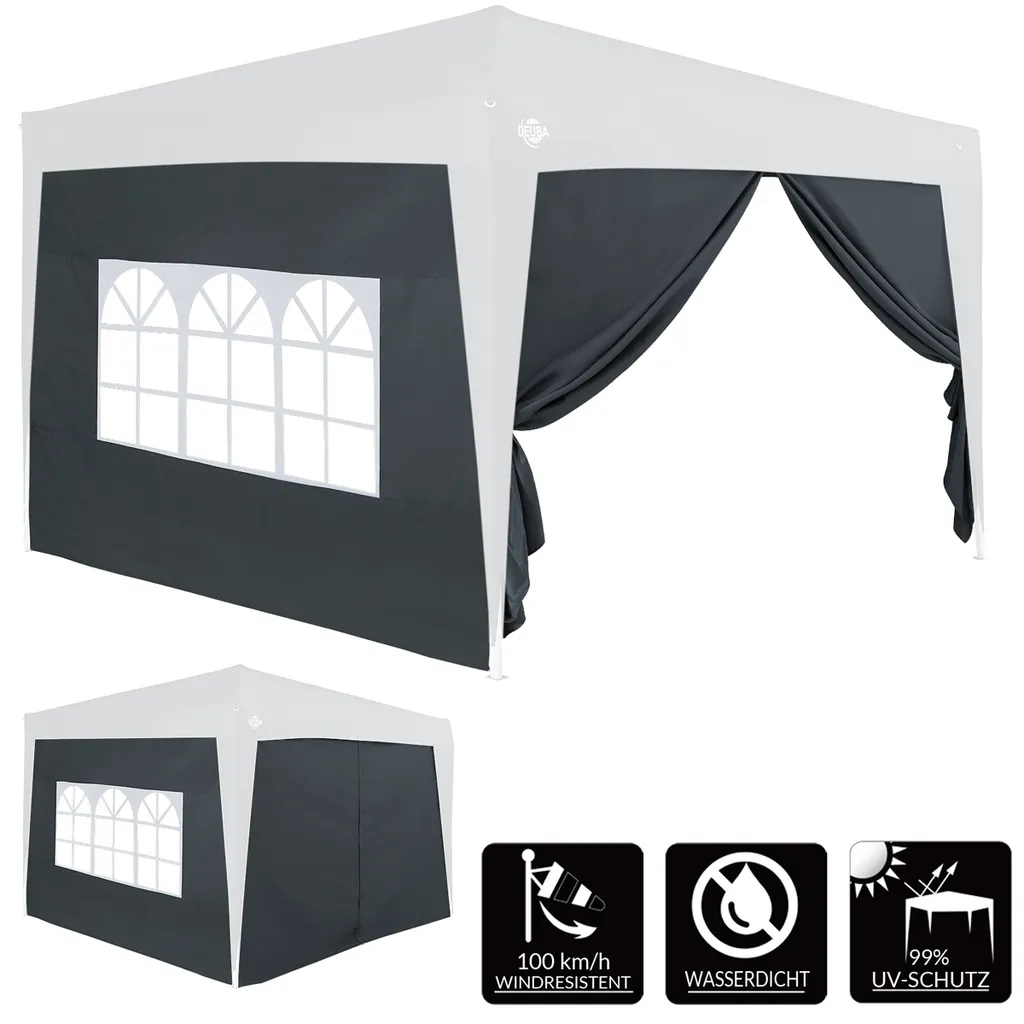 Deuba 2x Seitenwände Pavillon Capri Faltpavillon Partyzelt Gartenzelt Seitenteile Wand, Farbe:anthrazit 2 Deuba 2x Seitenwände Pavillon Capri Faltpavillon Partyzelt Gartenzelt Seitenteile Wand, Farbe:anthrazit – Bild 2