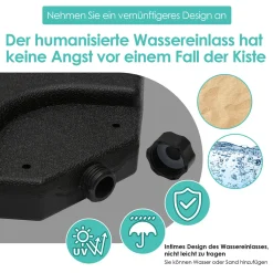 EINFEBEN Sonnenschirmständer Sonnenschirm Schirmständer Gartenschirm Befüllbar 100kg 11 EINFEBEN Sonnenschirmständer Sonnenschirm Schirmständer Gartenschirm Befüllbar 100kg -Garten- & Gewächshäuser Geschäft f17a1a5e021d34f7cf16d3c5c2894ed1