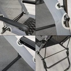 Amanka Faltbare Campingliege Freizeitliege | Verstellbare Gartenliege | Liegestuhl Mit Nackenstütze | Klappliege Grau | Stahlrahmen | Belastbarkeit Max. 120KG | 178cm -Garten- & Gewächshäuser Geschäft f199969162cbbf11fe212ec178cb1dc3