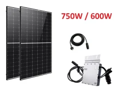 NAKA 0% MwSt. Privat DE 750 W /600 W Balkonkraftwerk Photovoltaik Solaranlage Steckerfertig Hoymiles 600W Rahmen Schwarz