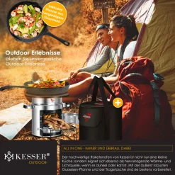KESSER® Raketenofen Inkl. Grillpfanne Aus Gusseisen Mit Tragetasche Dutch Oven BBQ Rakete Holzofen Camping Campingkocher Campinggrill, Edelstahl, Farbe:Silber 17 KESSER® Raketenofen Inkl. Grillpfanne Aus Gusseisen Mit Tragetasche Dutch Oven BBQ Rakete Holzofen Camping Campingkocher Campinggrill, Edelstahl, Farbe:Silber -Garten- & Gewächshäuser Geschäft f1b5f9ef93367137321a7fe21f6119ad