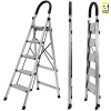 Craftfull Stehleiter CF-134A Klappleiter 5 Stufen Silber, Gummierte Standfüße, Alu Leiter Aluminiumleiter Aluleiter Mehrzweckleiter Multifunktionsleiter Haushaltsleiter Leiter
