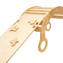 BLUBLA Bogen Kletterbogen Wippe Holz Klettergerüst Kinder Rocker XL, Lackiert