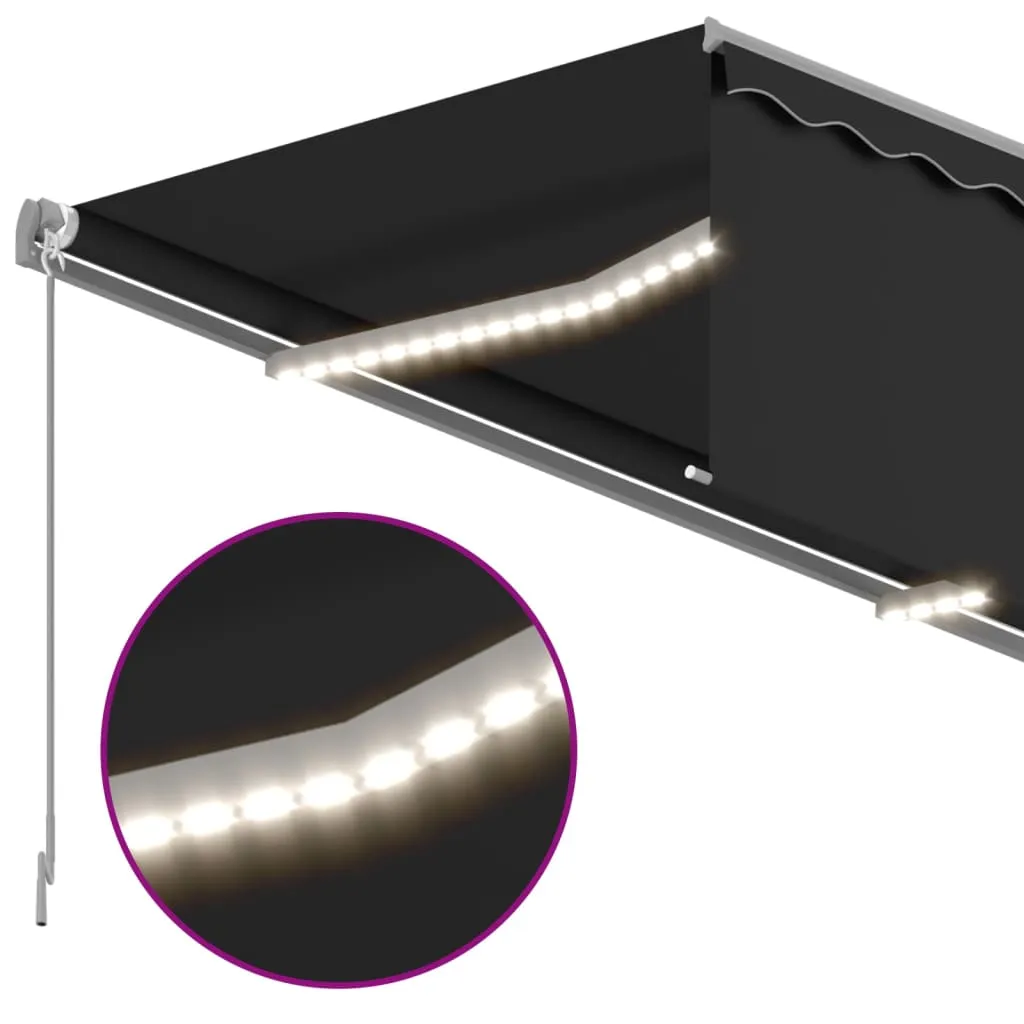 VidaXL Gelenkarmmarkise Mit Volant & LED 3x2,5 M Anthrazit 5 VidaXL Gelenkarmmarkise Mit Volant & LED 3x2,5 M Anthrazit – Bild 5