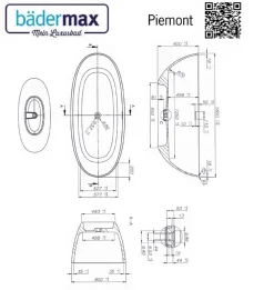 Bädermax Freistehende Badewanne Mineralguss Weiß Glänzend Oval 180x80x60 -Garten- & Gewächshäuser Geschäft f22ada4f8ca39be06c21cb96ab1da984