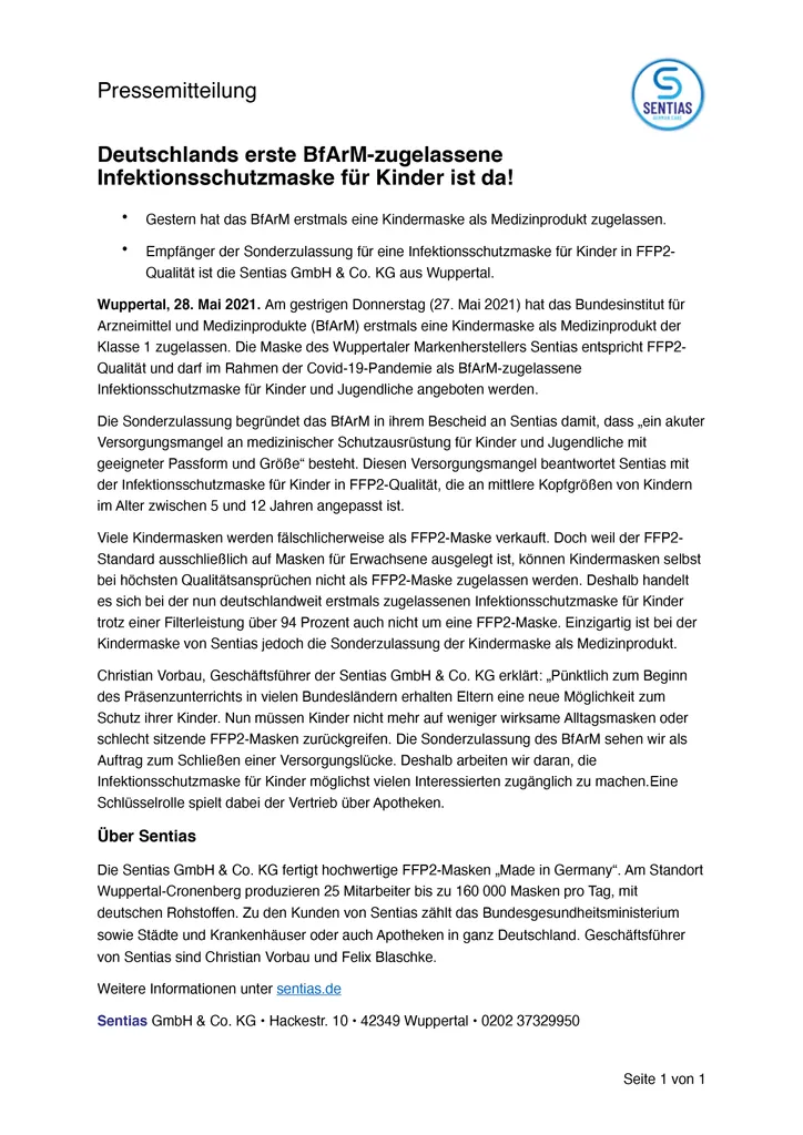 Sentias Kindermaske FFP2 Qualität Maske Für Kinder BfArM Zulassung 5 Stück 9 Sentias Kindermaske FFP2 Qualität Maske Für Kinder BfArM Zulassung 5 Stück – Bild 9