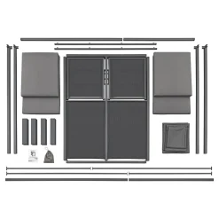 Juskys Doppel Loungebett Kreta - Gartenliege Für 2 Personen - Dach & Rückenlehne Verstellbar - Sonnenliege Für Terrasse, Garten & Balkon - Liege Grau -Garten- & Gewächshäuser Geschäft f22b9751764233638eaed194a468ca29