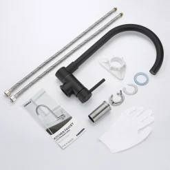 Lonheo Hochdruck Küchenarmatur Vorfenster 360° Drehbar, Umklappbar Wasserhahn Küche Aus Edelstahl, Spültischarmatur Einhebelmischer Mit Klappgriff, Schwarz -Garten- & Gewächshäuser Geschäft f25fb18280033c3f7d9b872d634c8daa