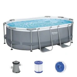 Bestway® Power Steel™ Frame Pool Set Mit Filterpumpe 305 X 200 X 84 Cm, Grau, Oval -Garten- & Gewächshäuser Geschäft f2674e2c786ee321c294e0623a67ad95