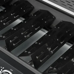 Juskys BBQ Gasgrill Dakota – Grillwagen Mit 5 Brenner 18 KW - Barbecue Grill Inkl. Deckel, Warmhalterost, Seitenablagen, Thermometer & Abdeckplane -Garten- & Gewächshäuser Geschäft f26e22779699cbd4b6df7317a85491ee