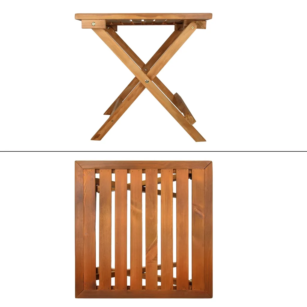 ECD Germany Gartentisch, 46x46x46 Cm, Braun, Aus Kiefernholz, Klappbar, Massiv, Für Ihren Balkon Terrasse Oder Garten, Holztisch Balkontisch Klapptisch Beistelltisch Campingtisch Tisch Gartenmöbel 2 ECD Germany Gartentisch, 46x46x46 Cm, Braun, Aus Kiefernholz, Klappbar, Massiv, Für Ihren Balkon Terrasse Oder Garten, Holztisch Balkontisch Klapptisch Beistelltisch Campingtisch Tisch Gartenmöbel – Bild 2