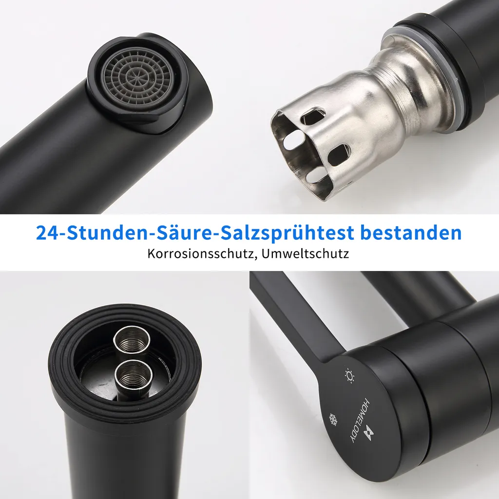 Aihom Wasserhahn Bad Schwarz, 360° Drehbar Waschtischarmatur, Einhebel Wasserhahn Bad Mit 2 Schläuche Einhebelmischer Waschbecken Armaturen Für Bad 9 Aihom Wasserhahn Bad Schwarz, 360° Drehbar Waschtischarmatur, Einhebel Wasserhahn Bad Mit 2 Schläuche Einhebelmischer Waschbecken Armaturen Für Bad – Bild 9