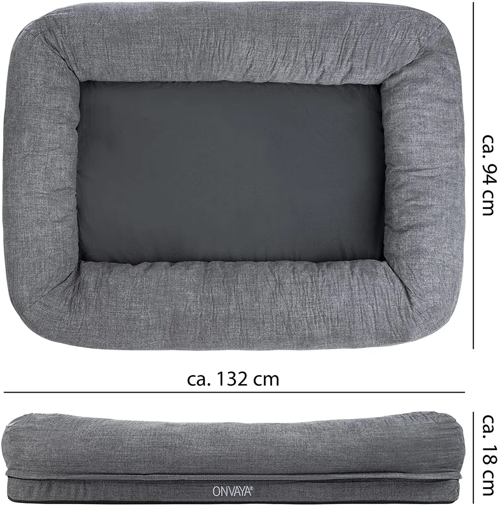 ONVAYA® Hundebett Passend Für Hundekissen | Größe XXL | 132 X 94 X 18 Cm 2 ONVAYA® Hundebett Passend Für Hundekissen | Größe XXL | 132 X 94 X 18 Cm – Bild 2