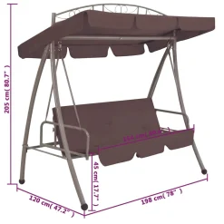 VidaXL Hollywoodschaukel Mit Bettfunktion Und Dach Kaffeebraun -Garten- & Gewächshäuser Geschäft f316039016e0d3dbdecd0a8f88deaa97