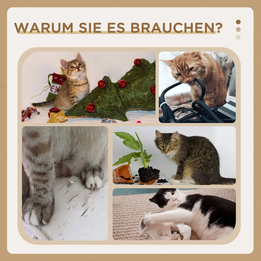 PawHut Kratzstamm Für Katzen, 40 Cm, Kletterbaum Mit Holzkugel-Katzenspielzeug, Drehscheibe Katze Kratzbaum, Katzensäule, Spielbaum, Natur 7 PawHut Kratzstamm Für Katzen, 40 Cm, Kletterbaum Mit Holzkugel-Katzenspielzeug, Drehscheibe Katze Kratzbaum, Katzensäule, Spielbaum, Natur – Bild 7
