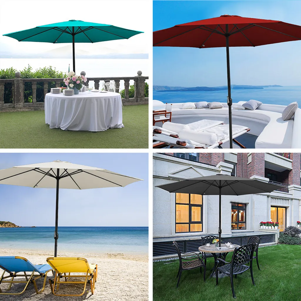 Wolketon 3m-3.5m Sonnenschirm Marktschirm Mit Handkurbel UV40+ Outdoor-Schirm Terrassen Gartenschirm,Grau,3.5m 6 Wolketon 3m-3.5m Sonnenschirm Marktschirm Mit Handkurbel UV40+ Outdoor-Schirm Terrassen Gartenschirm,Grau,3.5m – Bild 6