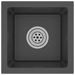 VidaXL Handgemachte Einbauspüle Schwarz Edelstahl