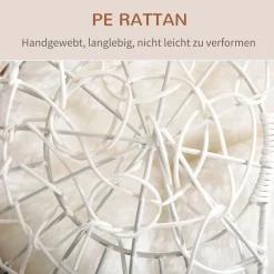 Pawhut Rattan Katzenkorb Katzenhöhle Katzenhütte Katzenbett Mit Kissen Erhöhtes Design Haustierbett Cremeweiß Ø45 X 57H Cm -Garten- & Gewächshäuser Geschäft f383cc2a1e1cbefc07086e4c138c9ba1