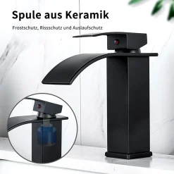 CMYBabee Wasserfall Waschtischarmatur, Wasserhahn Bad, Kaltes Und Heißes Waschamatur Waschbecken, Wasserhahn Waschbecken Für Badezimmer, Einhandmischer Waschbeckenarmatur, Brass Mischbatterie