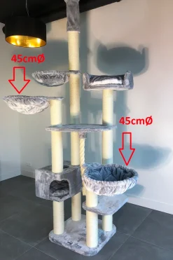 RHRQuality Liegemulde De Luxe Hell Grau Für Kratzbaum 45 CmØ Ist Getested Auf Tragkraft Bis 20KG. Neu 2020 Model. Kombination Zwischen Kissen Und Hängematte. Sehr Kuscheliger Liegeplatz. Ersatzteil -Garten- & Gewächshäuser Geschäft f3ad0e6195bf5c3669779b90f431cfdc