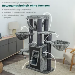 HAPPYPET Kratzbaum Stabil Pepper 157 Cm Hoch | Premium Katzenkratzbaum Für Große Katzen | Mit 2 Liegemulden, Hängematte, Doppelstöckige Höhle | 12 Cm Sisalstämme | Inkl. Spielball & Zubehör -Garten- & Gewächshäuser Geschäft f403f3096abba383c742c4222cbc88a7