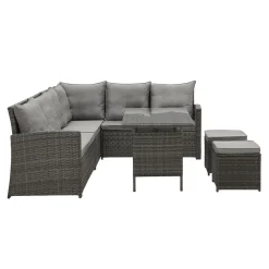 SVITA Monroe Garten-Lounge Set Polyrattan Lounge-Möbel Sitzgruppe Garten Grau -Garten- & Gewächshäuser Geschäft f4209d4e88b8df045ff8dd9f0ed96a40