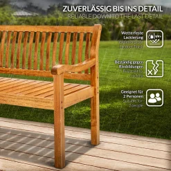 Tillvex® Gartenbank Holz Parkbank Massiv Sitzbank Garten Gartenmöbel 2-Sitzer -Garten- & Gewächshäuser Geschäft f424aeda2b7b2b2789f3f01337842b57