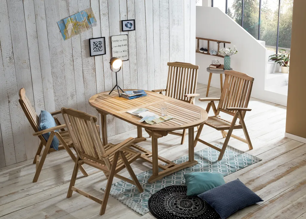 Möbilia Gartentisch Rund 120 Cm | Ausziehbar Auf 170 Cm | Mit Schirmaussparung | B 120 X T 120 X H 75 Cm | Natur | 11020016 | Serie GARTEN 7 Möbilia Gartentisch Rund 120 Cm | Ausziehbar Auf 170 Cm | Mit Schirmaussparung | B 120 X T 120 X H 75 Cm | Natur | 11020016 | Serie GARTEN – Bild 7