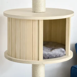 PawHut Kratzbaum Katzenbaum Deckenhoch Kletterbaum Mit Holz Katzenhöhle Sisal Plüsch Höhenverstellbar Grau 50 X 50 X 232-252 Cm -Garten- & Gewächshäuser Geschäft f473d64f7aa41899bce475cb0f034119