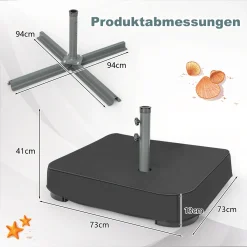 COSTWAY Sonnenschirmständer Mit Sandsäcken (90 Kg Füllkapazität), 2 Feststellknöpfen, Sonnenschirm Ständer Befüllbar, Schirmständer Marktschirmständer Für Terrasse, Garten 13 COSTWAY Sonnenschirmständer Mit Sandsäcken (90 Kg Füllkapazität), 2 Feststellknöpfen, Sonnenschirm Ständer Befüllbar, Schirmständer Marktschirmständer Für Terrasse, Garten -Garten- & Gewächshäuser Geschäft f488b0e07ea3429a18b20a4a3cc6575f
