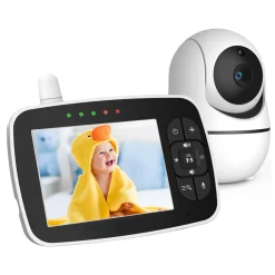 Bioby Babyphone Mit Kamera Mit 3,5-Zoll-LCD Digital Bildschirm Und Nachtsichtkamera, HD 720P-Video, Zwei-Wege-Audio, 360 ° Weitwinkel
