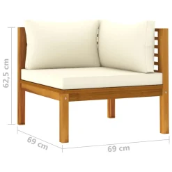 VidaXL 3-Sitzer-Gartensofa Mit Creme Kissen Massivholz Akazie -Garten- & Gewächshäuser Geschäft f51c14d5a8bf8e92821261b59f0a5047
