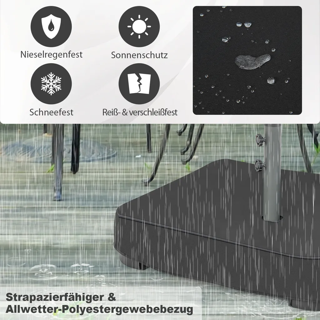 COSTWAY Sonnenschirmständer Mit Sandsäcken (90 Kg Füllkapazität), 2 Feststellknöpfen, Sonnenschirm Ständer Befüllbar, Schirmständer Marktschirmständer Für Terrasse, Garten 3 COSTWAY Sonnenschirmständer Mit Sandsäcken (90 Kg Füllkapazität), 2 Feststellknöpfen, Sonnenschirm Ständer Befüllbar, Schirmständer Marktschirmständer Für Terrasse, Garten – Bild 3