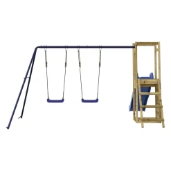 VidaXL Spielturm Rutsche Schaukeln Kletterwand Imprägniertes Holz -Garten- & Gewächshäuser Geschäft f55b7398cc30efa40d5e88d730657a78