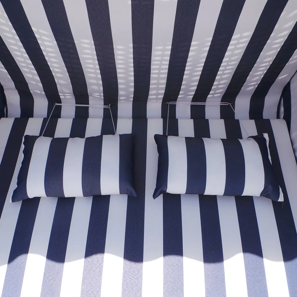 Swing&Harmonie Strandkorb XXL Inkl. Abdeckcover Luxus Volllieger Gartenliege Ostsee + 4 Kissen, Klapptische, Zeitungsfächer 7 Swing&Harmonie Strandkorb XXL Inkl. Abdeckcover Luxus Volllieger Gartenliege Ostsee + 4 Kissen, Klapptische, Zeitungsfächer – Bild 7