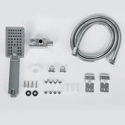 Puluomis Duschsystem Duschpaneel 5 Funktionen Duscharmatur Mit Kopfbrause Und 3 Stufen Handbrause, Regendusche Duschkopf Duschset Aus Edelstahl Mit Display , Silber Weiß -Garten- & Gewächshäuser Geschäft f56723ad73863a9f67676e1d02a11db9