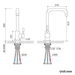 Lonheo Niederdruck Wasserhahn Küche Armatur Aus Edelstahl, 360° Schwenkbar Küche Mischbatterie Einhebelmischer Für Kaltwasser Und Einen Wasserboiler Konzipiert -Garten- & Gewächshäuser Geschäft f57d6ce7666302730876e1655d1029a8 2