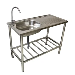 WESTERHOLT Mobiler Multifunktionswaschtisch Spültisch Edelstahl 18/10