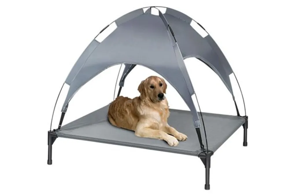 Dynamic24 Hundeliege Mit Dach Hundebett Schlafplatz Outdoor Liege Hundematte Sonnenliege 1 Dynamic24 Hundeliege Mit Dach Hundebett Schlafplatz Outdoor Liege Hundematte Sonnenliege