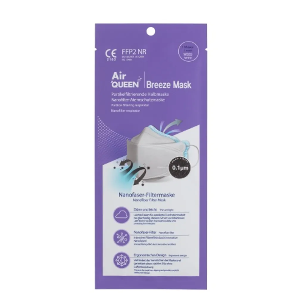 WardWiz Deutschland GmbH Airqueen Breeze Ffp2 Nanofilter-Maske 1 St 1 WardWiz Deutschland GmbH Airqueen Breeze Ffp2 Nanofilter-Maske 1 St