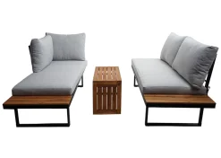 Mendler Garten Garnitur HWC-L27, Garnitur Sitzgruppe Lounge-Set Sofa, Spun Poly Alu Akazie Holz Hellgrau -Garten- & Gewächshäuser Geschäft f5cb71b76df87b2e58b043fc97dad00c