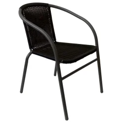 Wohaga 4tlg. Bistrogarnitur Glastisch 60x60cm Anthrazit + 3 Bistro-Stapelstühle Polyrattan Grau/Schwarz -Garten- & Gewächshäuser Geschäft f5dfe9565b9b1187dc3fe59084836090