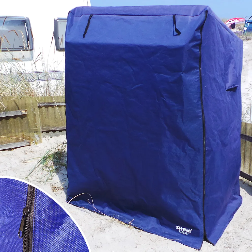 Swing&Harmonie Strandkorb XXL Inkl. Abdeckcover Luxus Volllieger Gartenliege Ostsee + 4 Kissen, Klapptische, Zeitungsfächer (anthrazit) 2 Swing&Harmonie Strandkorb XXL Inkl. Abdeckcover Luxus Volllieger Gartenliege Ostsee + 4 Kissen, Klapptische, Zeitungsfächer (anthrazit) – Bild 2