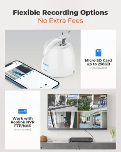 Reolink 4K Smarte IP Kamera Outdoor Mit Personen-/Autoerkennung, IP66 Wasserfest, 30m IR Nachtsicht, Audio, 256GB Micro SD Kartensteckplatz, Zeitraffer, RLC-820A -Garten- & Gewächshäuser Geschäft f5fbca4993389cef1d49675d4f55c0f1 1